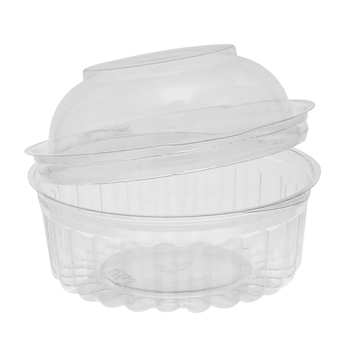 Bowl & Lid Combo 8 OZ RPET Clear Round Hinged 250/Case