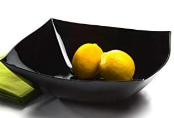 Serving Bowl 64 OZ Plastic Black Square 50/Case