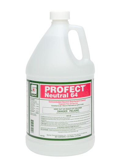 Profect® Neutral 64 Fragrance Free Disinfectant Cleaner 1 GAL Hospital Grade Neutral Dye Free 4/Case