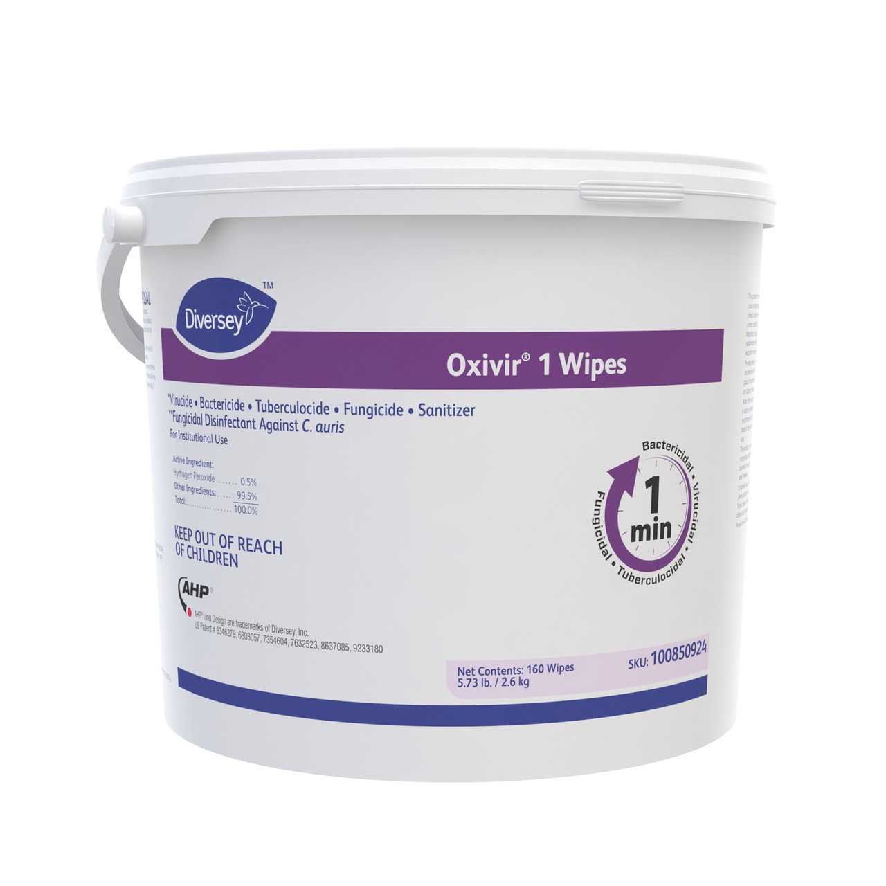 Oxivir® 1 One-Step Disinfectant Multi Surface Wipe Accelerated Hydrogen Peroxide (AHP®) 160 Count/Pack 4 Packs/Case