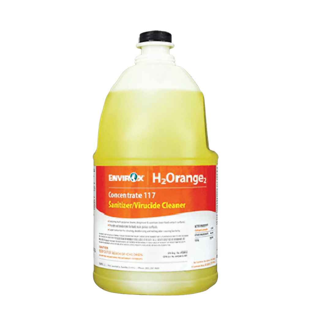 H2Orange2 Concentrate 117 Fresh Orange Sanitizer 1 GAL Multi Surface Neutral Hydrogen Peroxide Virucide 4/Case