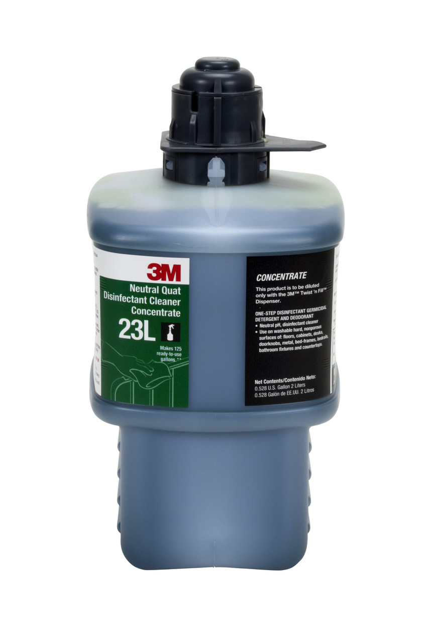 3M™ 23L Lemon One-Step Disinfectant 2 L Multi Surface Neutral Concentrate Germicidal No Rinse 1/Each
