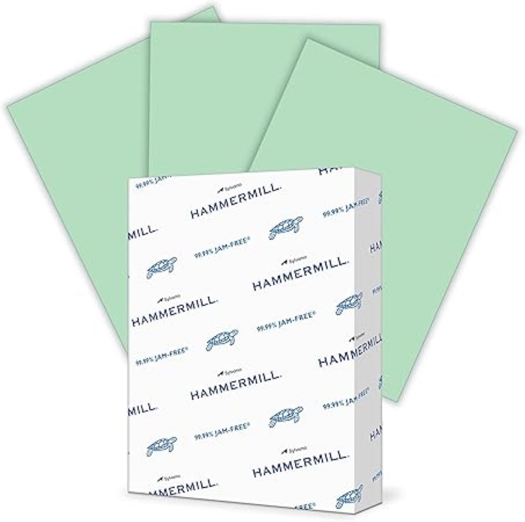 Copy Paper 11X8.5 IN Green 20LB 5000/Case