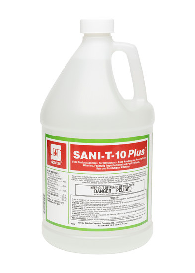 Sani-T-10 Plus® Unscented Food Service Sanitizer 1 GAL Multi Surface Neutral RTU Quat 4/Case