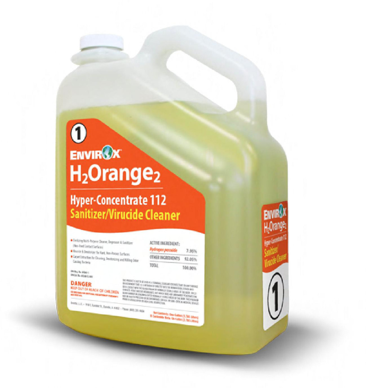 H2Orange2 Hyper-Concentrate Absolute 112 Fresh Orange Cleaner & Sanitizer 1 GAL Virucide 2/Case
