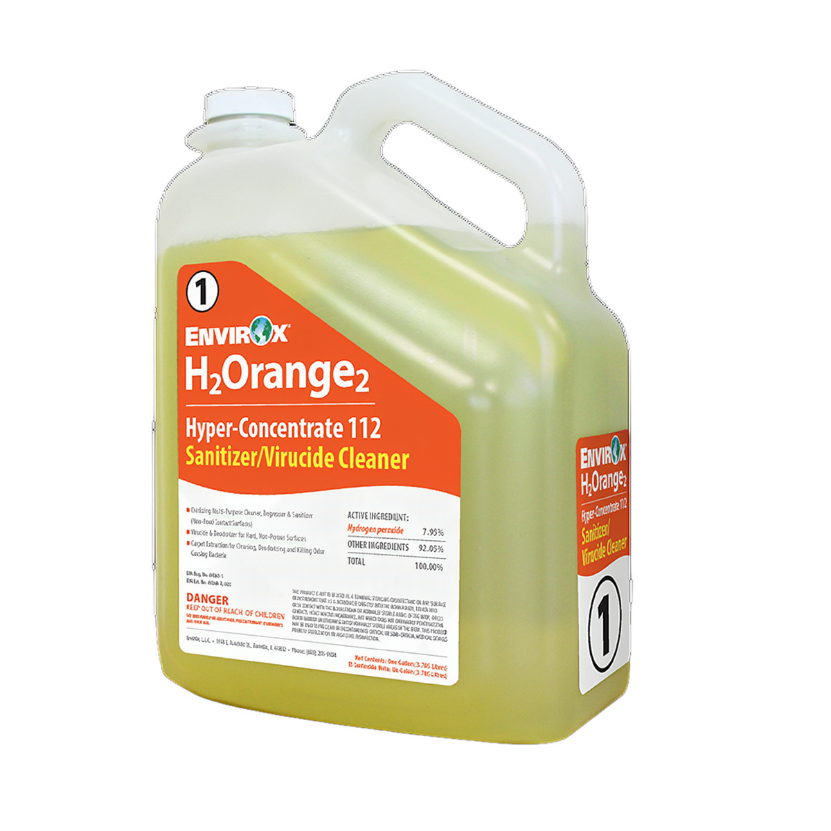 H₂Orange₂ Fresh Orange Sanitizer Neutral Liquid Virucidal Concentrate 1/Each