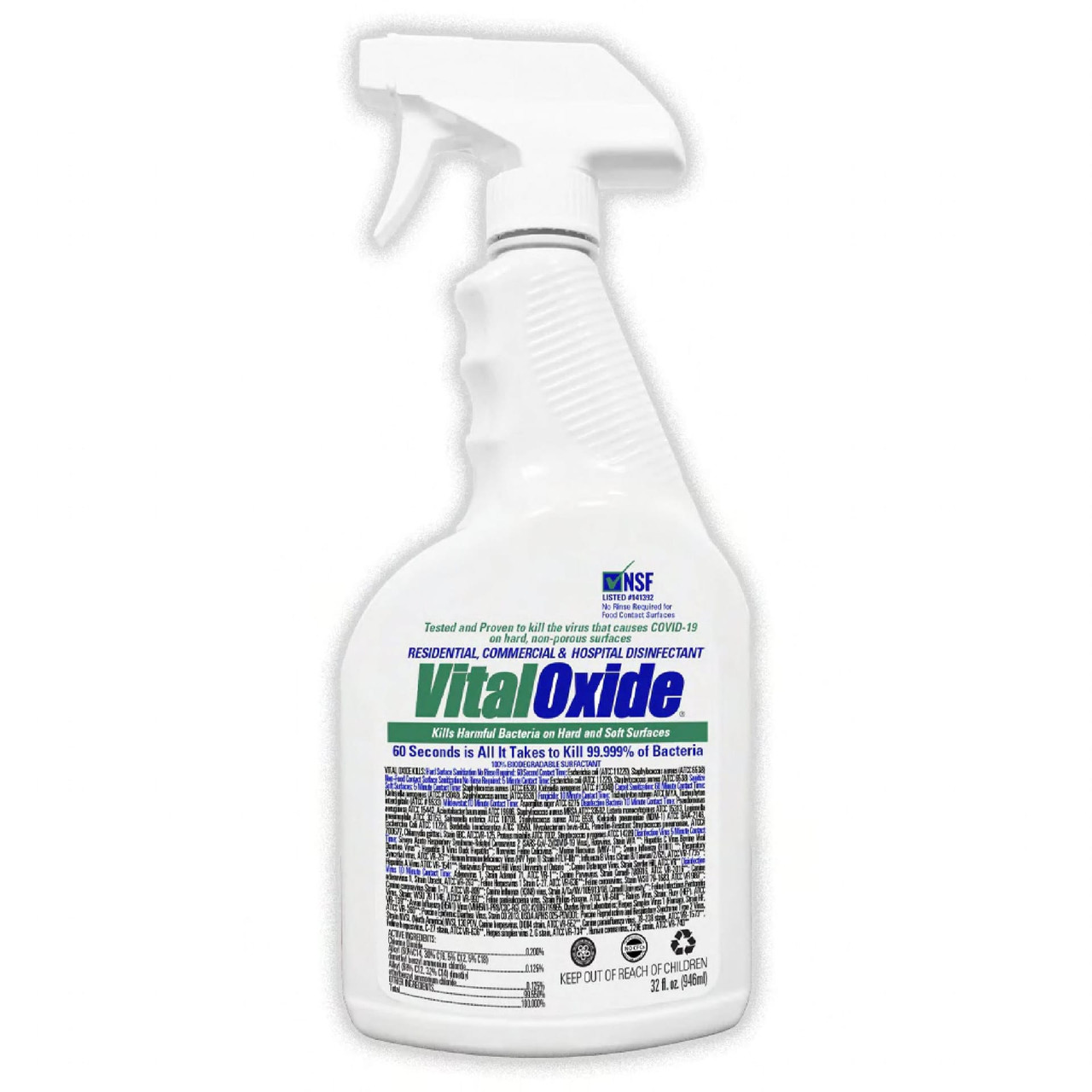 Vital Oxide One-Step Disinfectant 32 FLOZ Multi Surface Heavy Duty Daily RTU Chlorinated 6/Case