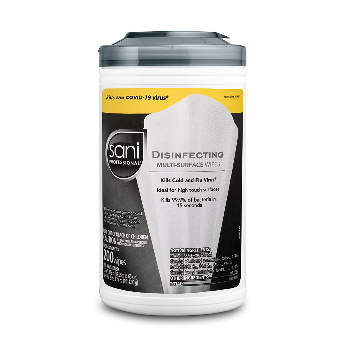 Sani-Cloth® Unscented One-Step Disinfectant Multi Surface Wipe Alcohol-Free 200 Count/Pack 6 Packs/Case 1200 Count/Case