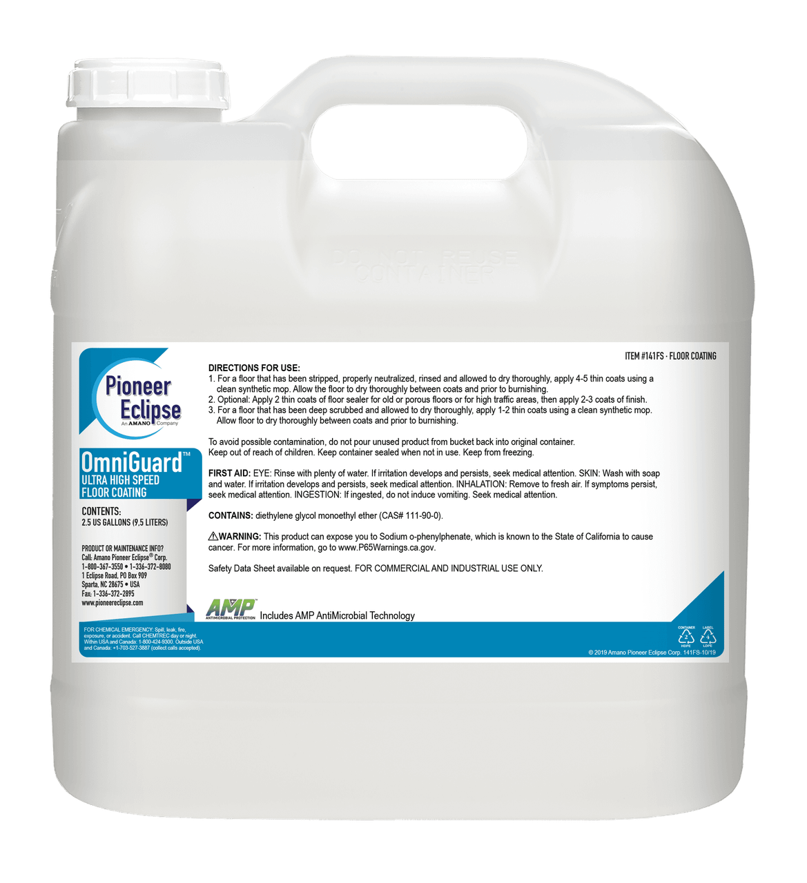 OmniGuard Floor Coating 2.5 GAL Floor Liquid Ultra High Solids 2/Case