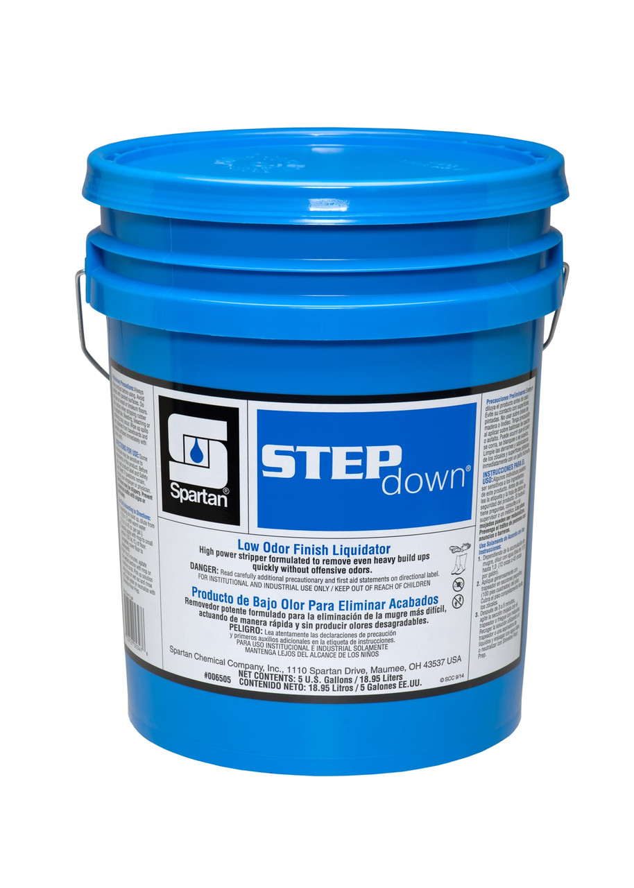 Step Down® Mild Scent Floor Stripper 5 GAL Alkaline Concentrate Non-Butyl Sodium Hydroxide Ethanolamine 1/Pail