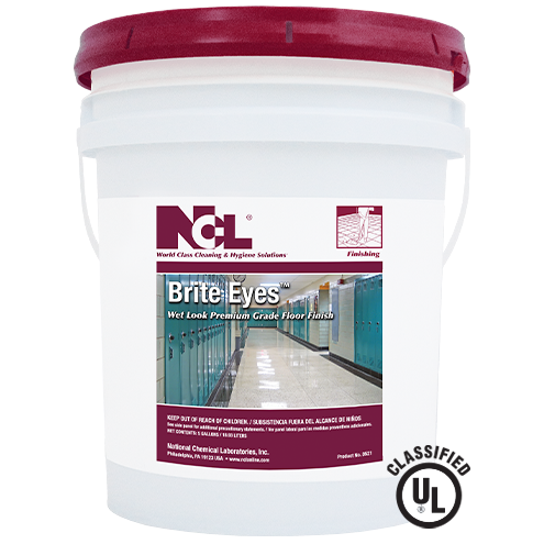 Brite Eyes® Floor Finish 12X12X15 IN 5 GAL Burnishing Daily RTU Integrated Latex & Oligomeric Polymer 1/Pail
