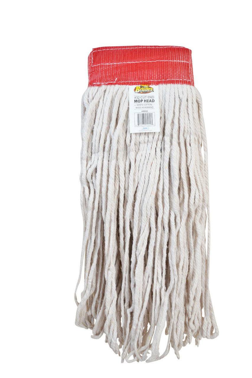 Mop Head #32 White Cotton 4PLY Cut End 1/Each