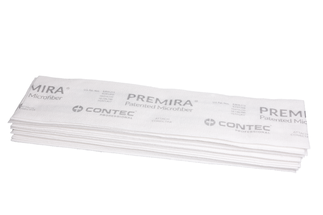 Premira II® Mop Pad 5X19 IN White Microfiber Disposable 240/Case
