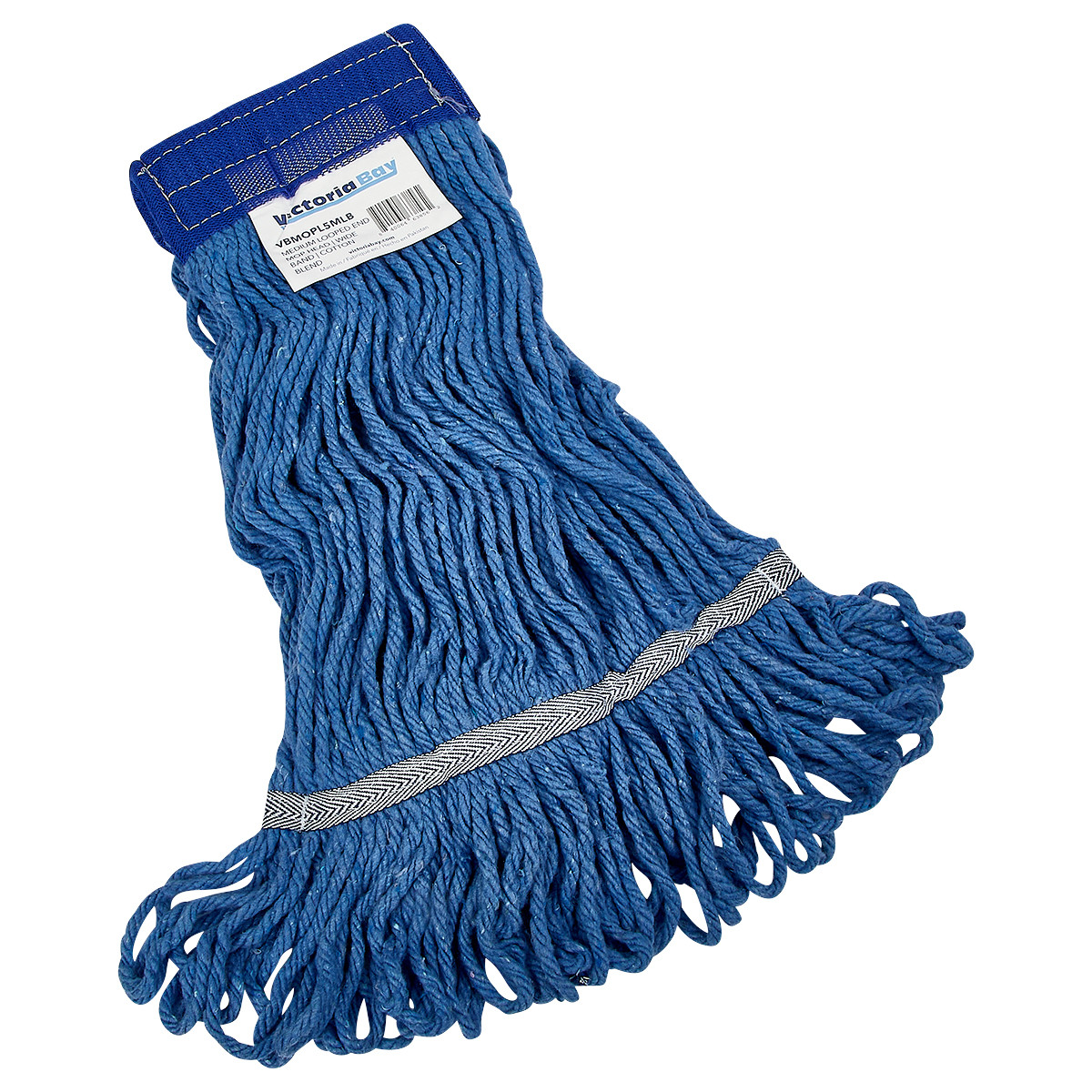 Victoria Bay Mop Head Small (SM) Blue Cotton Synthetic Blend Looped 5 IN Headband 12 Count/Case
