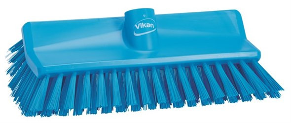 Vikan® Brush 10.4X5.9X3.9 IN Medium (MED) PP Polyester Stainless Steel Blue High-Low 1/Each