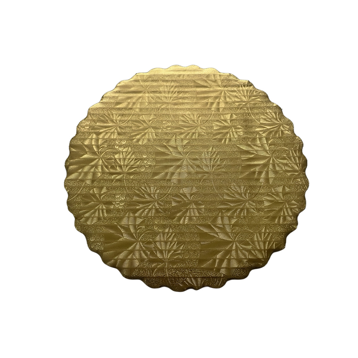 Cake Board 8 IN Paperboard Gold Round Scalloped 200/Case