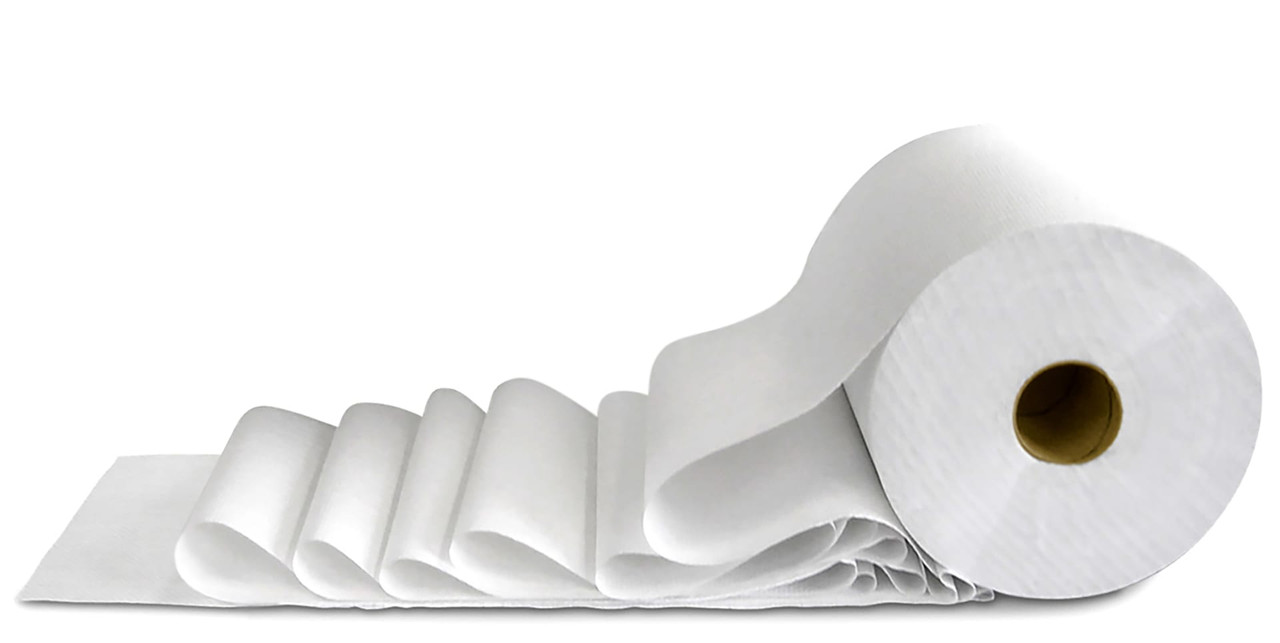 Roll Paper Towel 8IN X600FT White Embossed Standard Roll 2IN Core Diameter 12 Rolls/Case