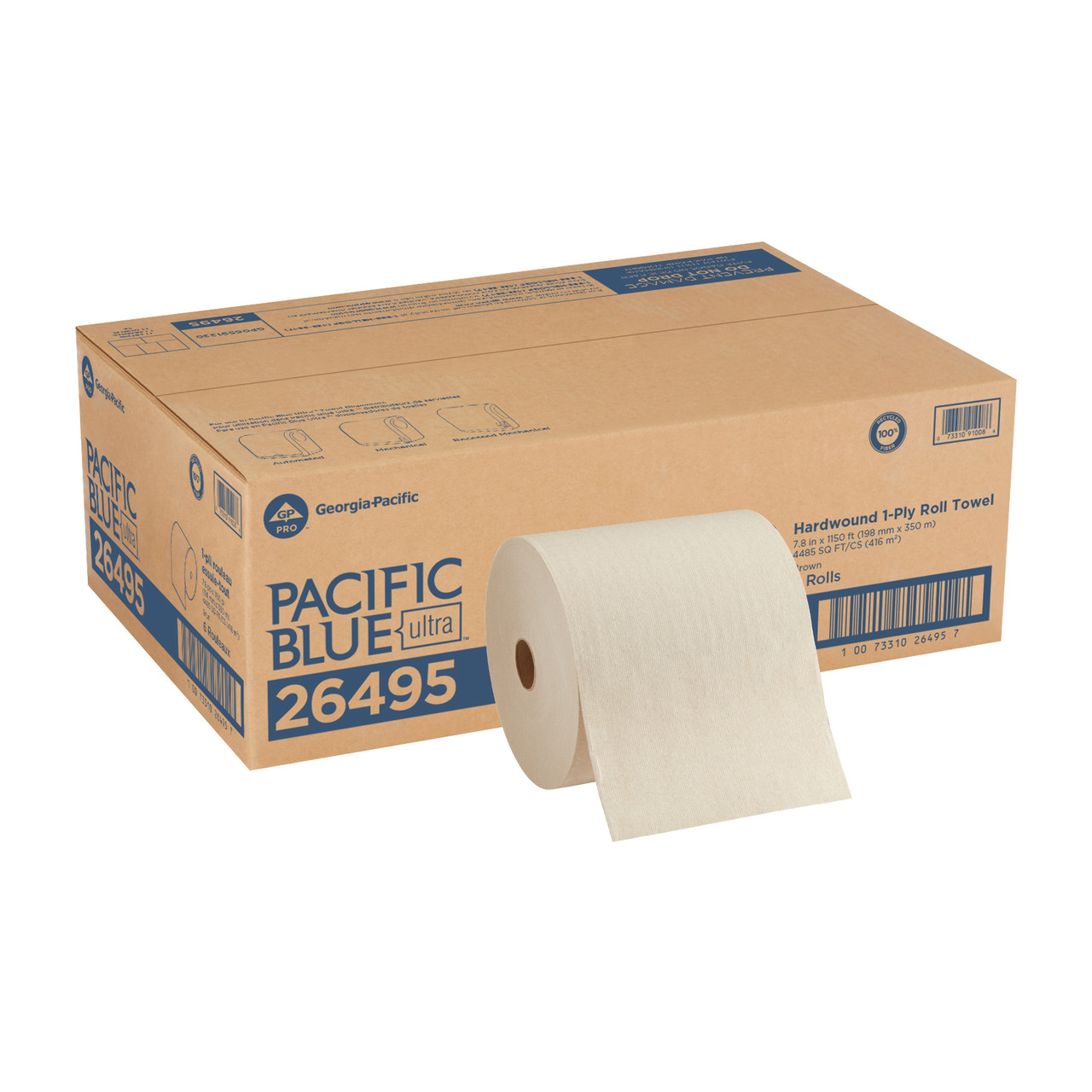 Pacific Blue Ultra™ Roll Paper Towel 7.87IN X1150FT 1PLY Kraft Standard Roll 1150 Sheets/Roll 6 Rolls/Case