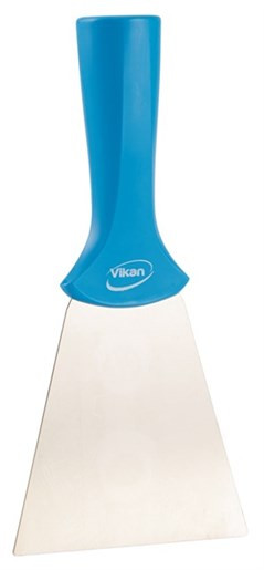 Vikan® Scraper 8.1X3.9X1.3 IN Polypropylene (PP) Stainless Steel Blue Threaded Handle 1/Each