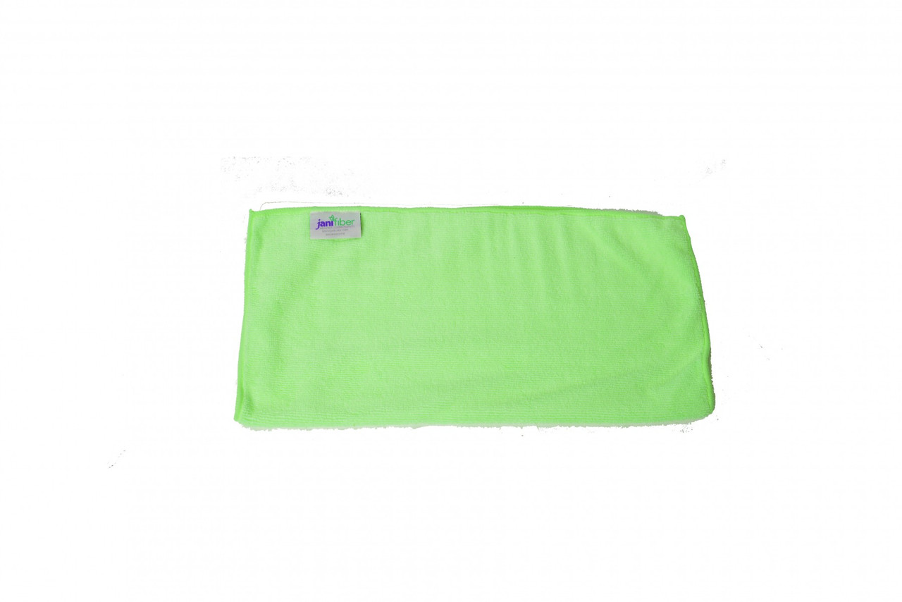 JaniFiber Cleaning Cloth 16X16 IN Standard Microfiber Green 24/Box