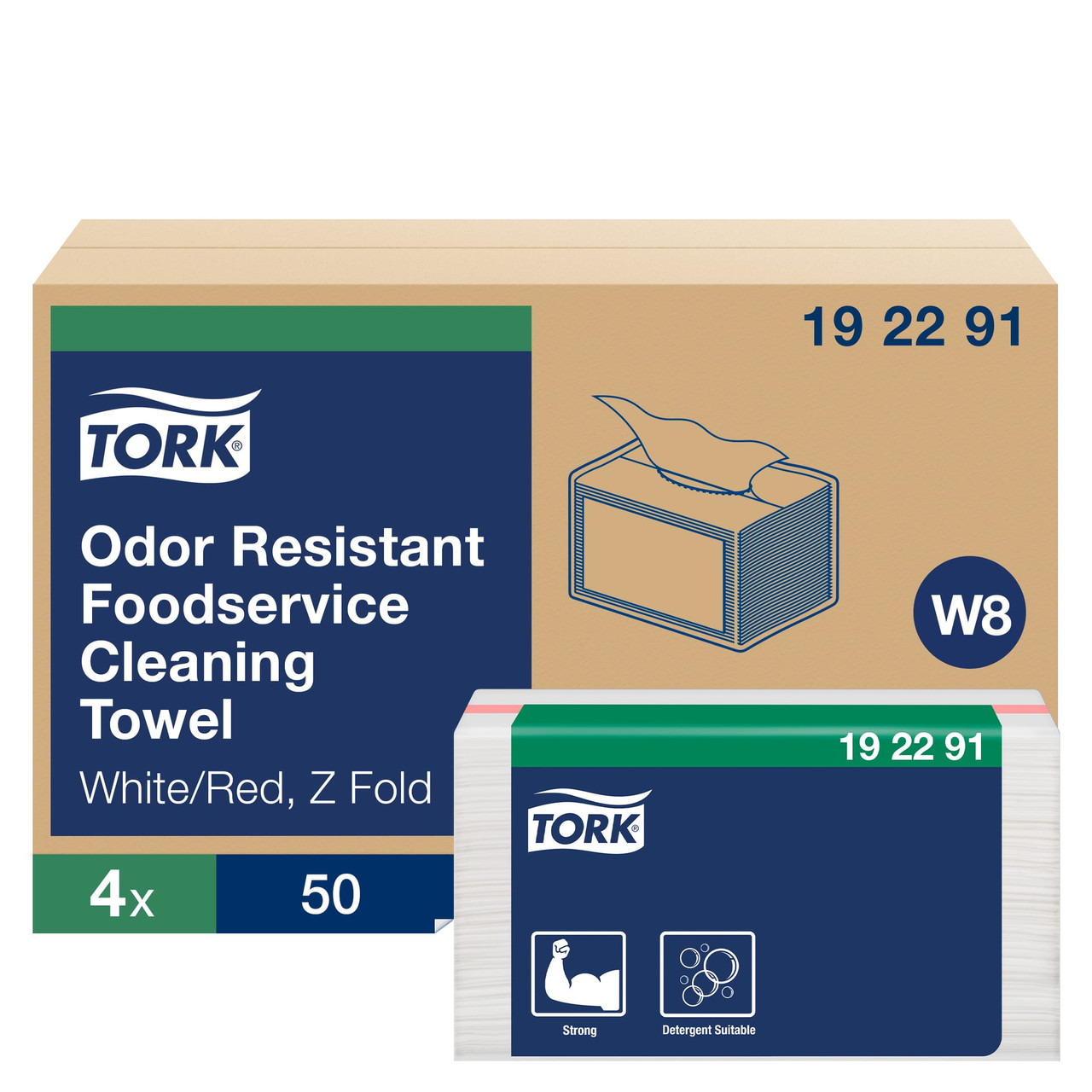 Tork Cleaning Towel 14.75X11.75 IN 1PLY Cloth White Multifold Z Refill 50 Count/Pack 4 Packs/Case 200 Count/Case