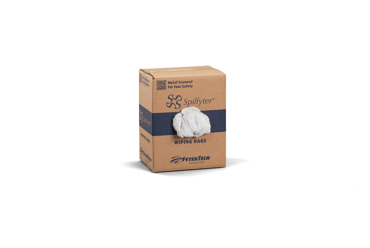 Spilfyter™ Bar Mop Rags 10 LB Cotton White New C Grade Box 1/Case