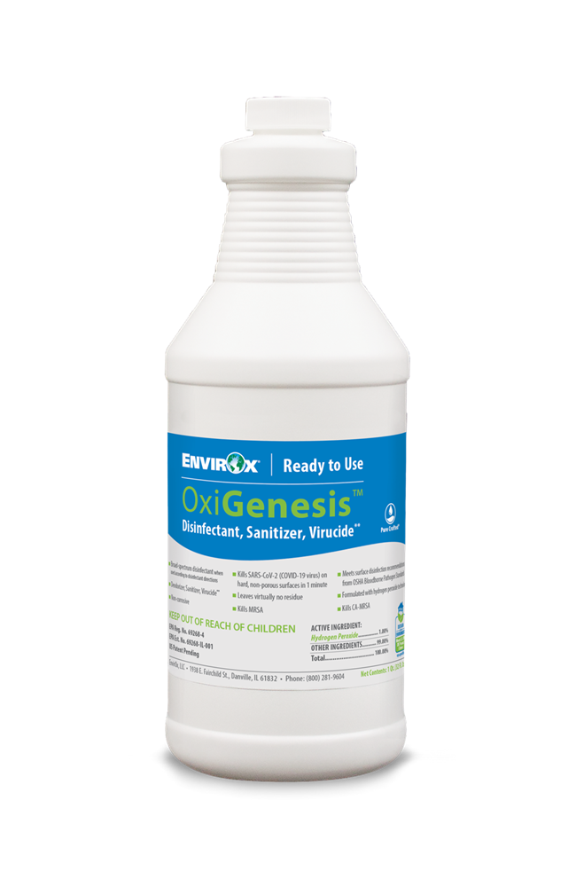 OxiGenesis Unscented Disinfectant & Sanitizer 1 QT RTU Virucide 6/Case