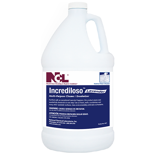 Incrediloso Lavender All Purpose Cleaner Deodorizer 6X6X12 IN 1 GAL Multi Surface Liquid 4/Case