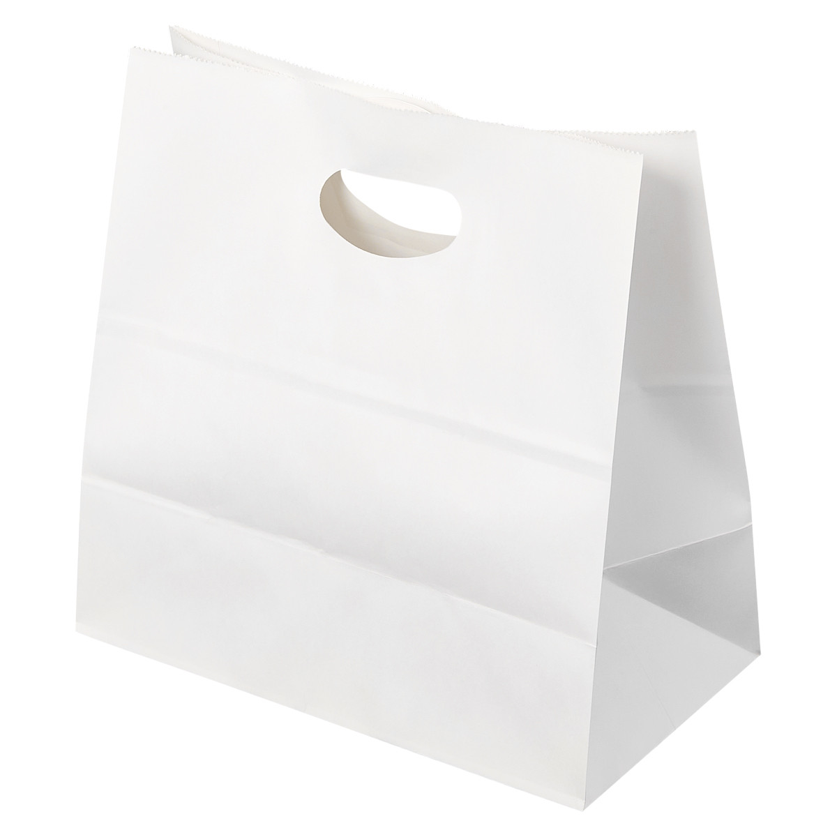 Victoria Bay Bag 11X6X11 IN Paper White With Die Cut Handle Closure Gusset 500/Bundle