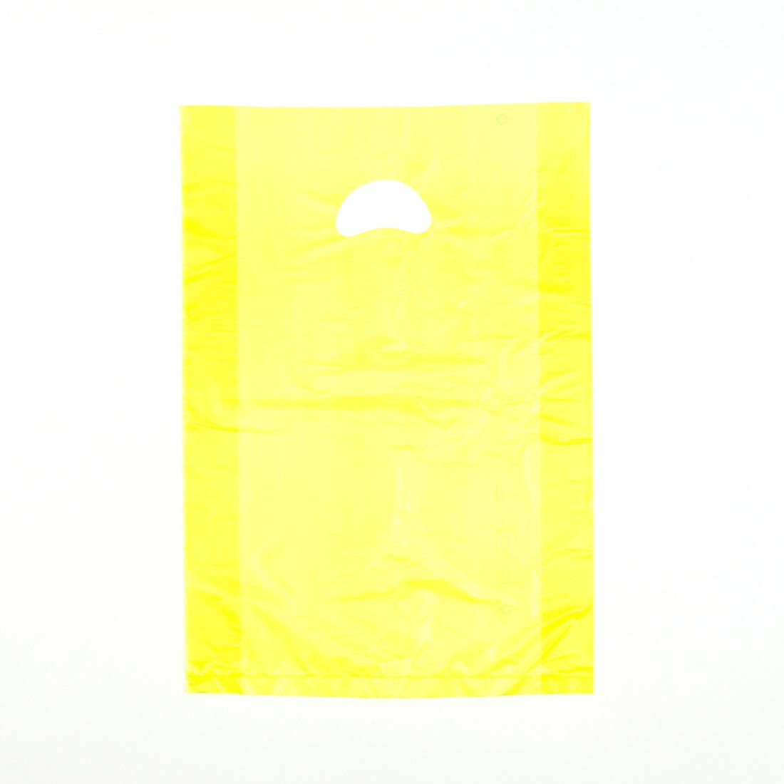 Merchandise Bag 12X3X18 IN Yellow HDPE 0.7MIL With Die Cut Handles 500/Case