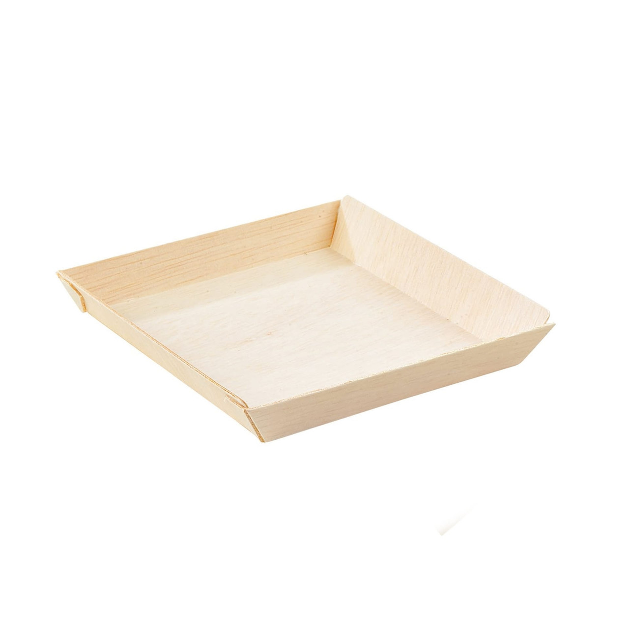Plate 5.2X5.2X0.79 IN Wood Natural Samurai Square Microwave Safe 100 Count/Case