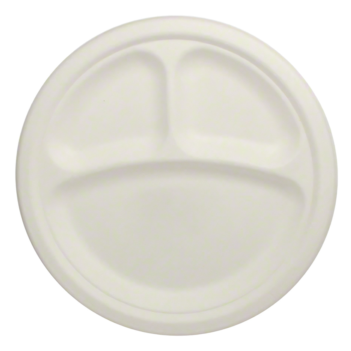 Plate 9 IN 3 Compartment Sugarcane White 500/Case