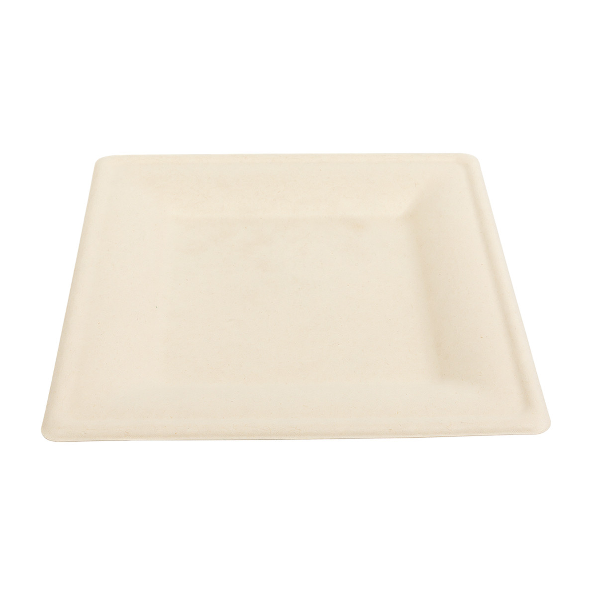 Plate 10 IN Molded Fiber White Square Freezer Safe Microwave Safe 125 Count/Pack 2 Packs/Case 250 Count/Case