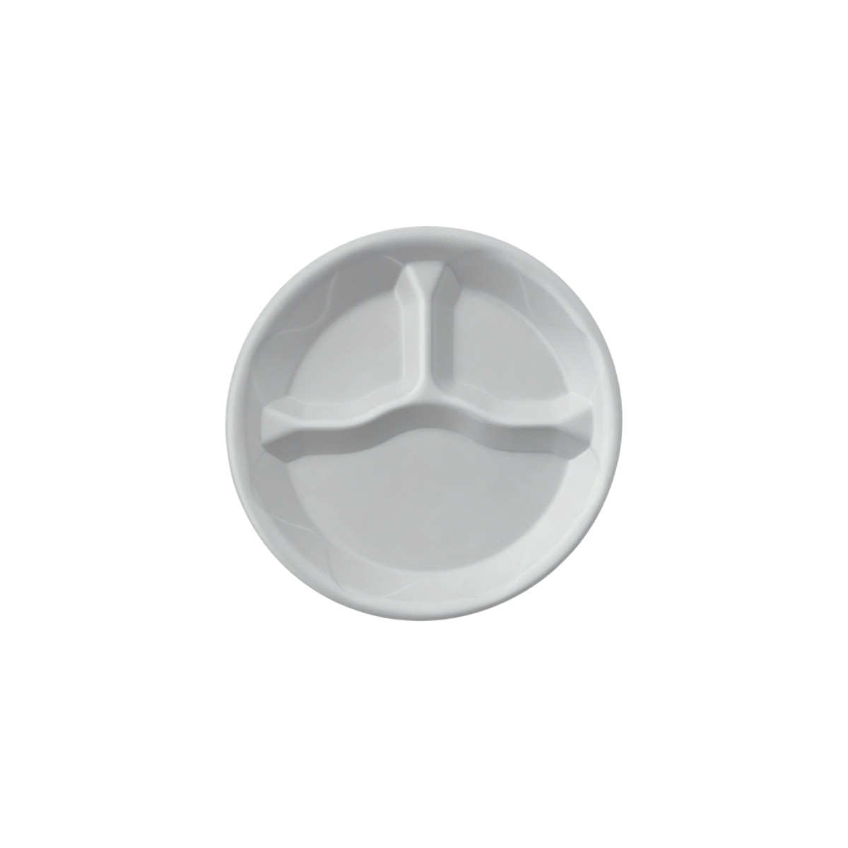 Plate 10.25 IN 3 Compartment Foam White Round 500/Case