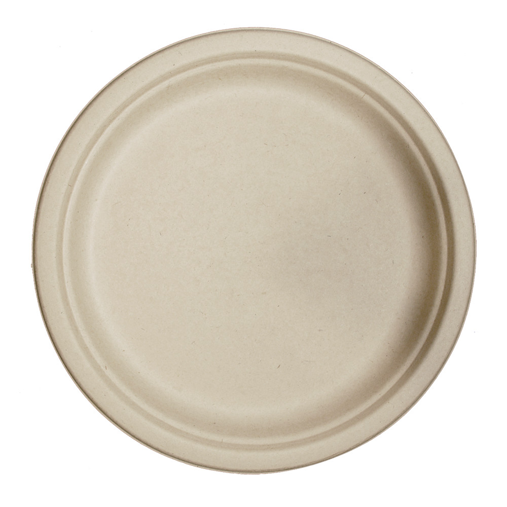 Plate 9 IN Bamboo Unbleached Plant Fiber 1000/Case