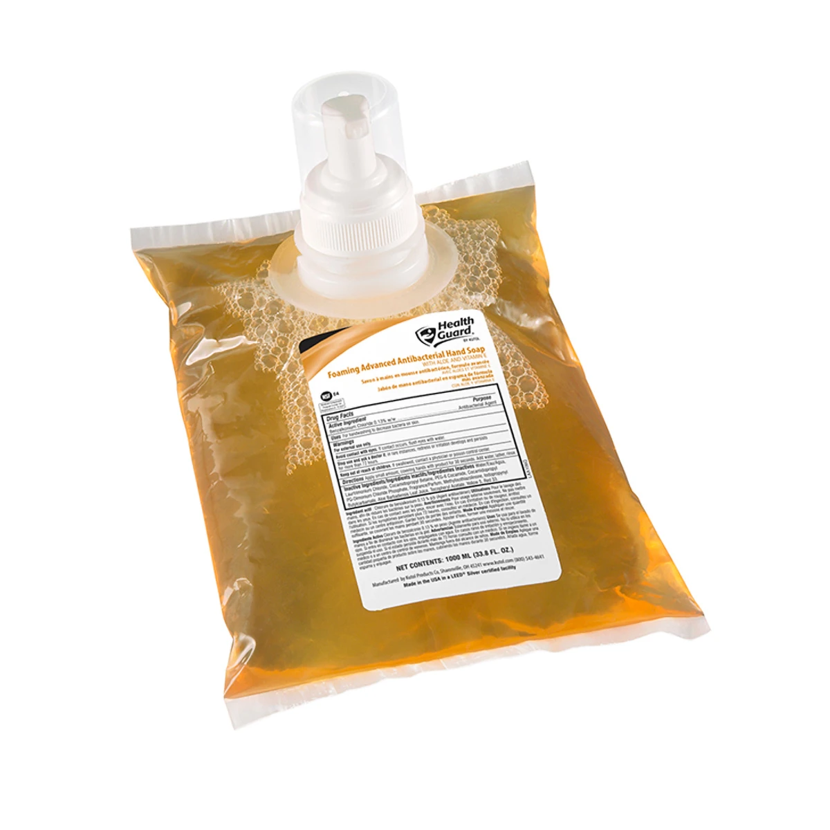 Health Guard® Hand Soap Foam 1000 mL Citrus Spice Yellow Antibacterial 6/Case