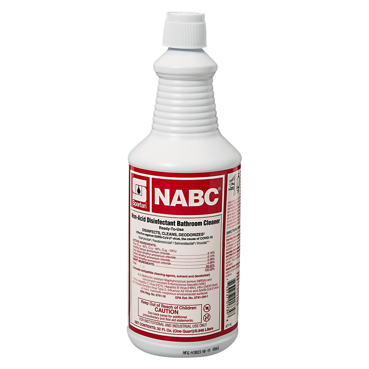 NABC® Floral Restroom Cleaner Disinfectant 1 QT Multi Surface Daily Neutral RTU Non-Acid 12/Case