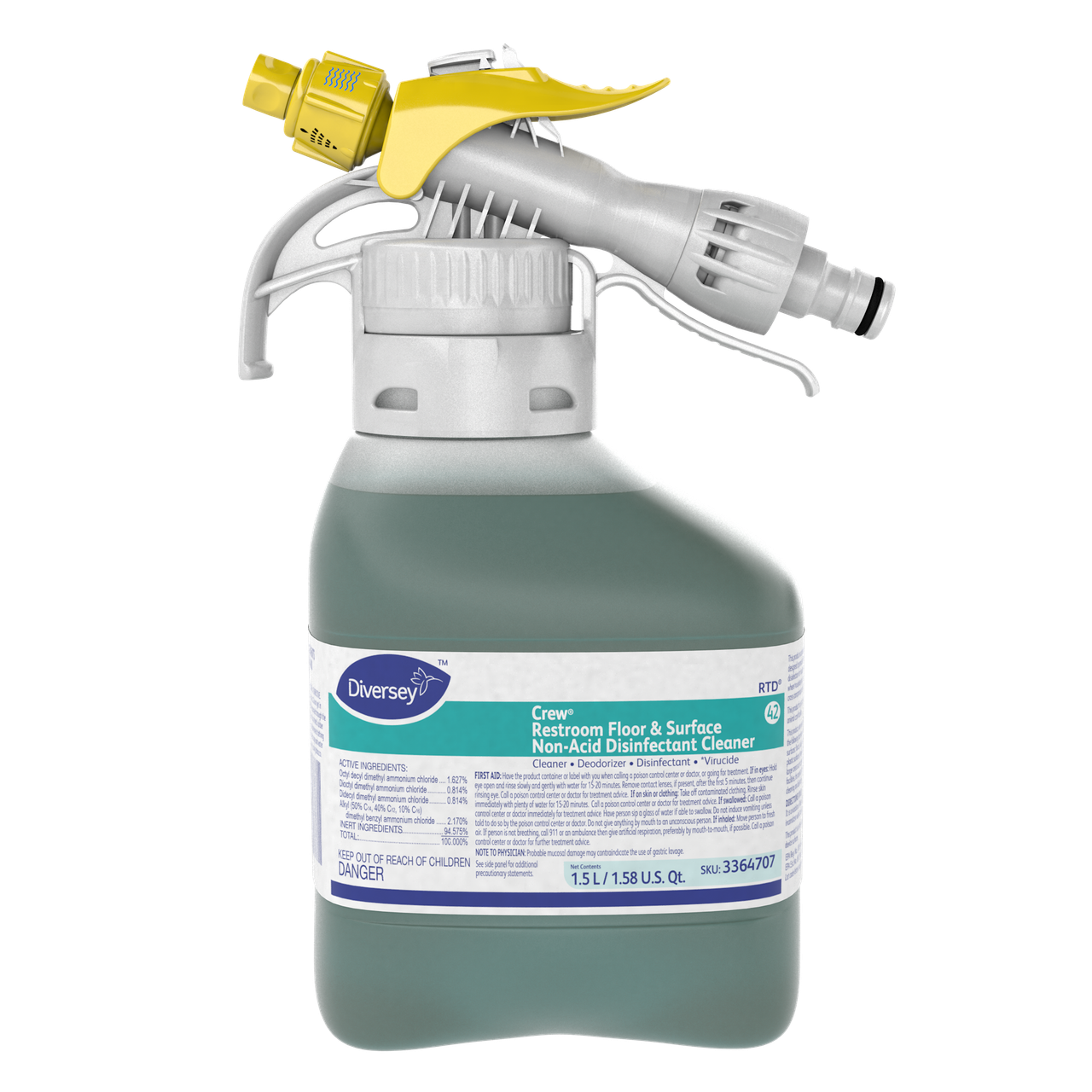 Crew® Fresh Scent Restroom Cleaner One-Step Disinfectant 1.5 L Multi Surface Neutral Liquid RTD 2/Case