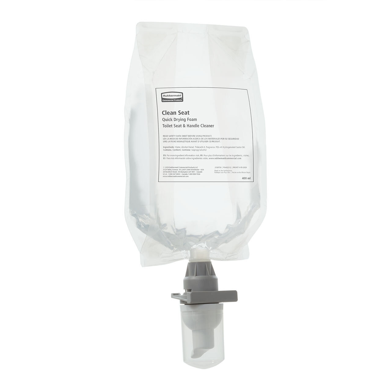 Clean Seat Toilet Seat Cleanser Surface Cleaner 400 mL Foam Alcohol Based Refill 12 Count/Case