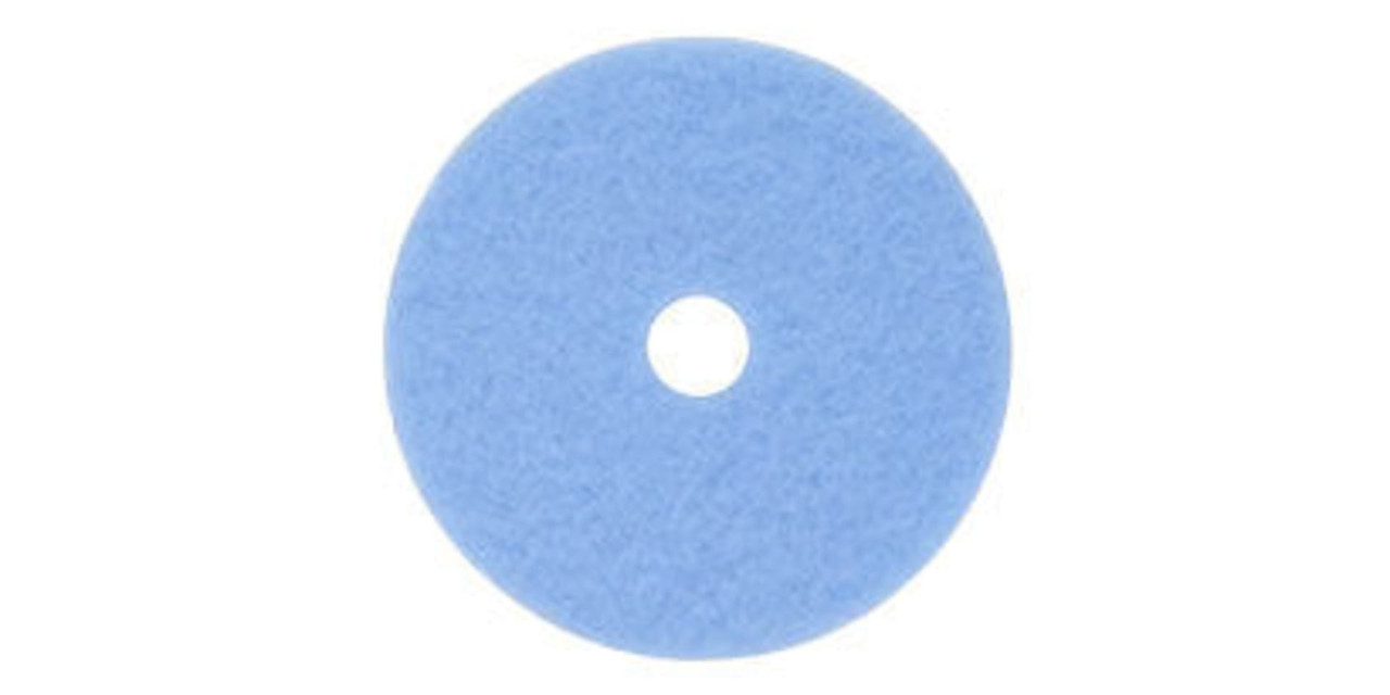 3M™ 3050 Burnishing Pad 20X1 IN Blue Non-Woven Polyester Fiber 1500-3000 RPM Center Hole 5/Case