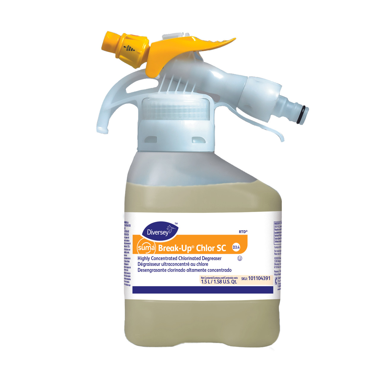 Suma® Break-Up® Degreaser 1.5 L Multi Surface Heavy Duty Liquid RTD Chlorinated Kosher 2/Case
