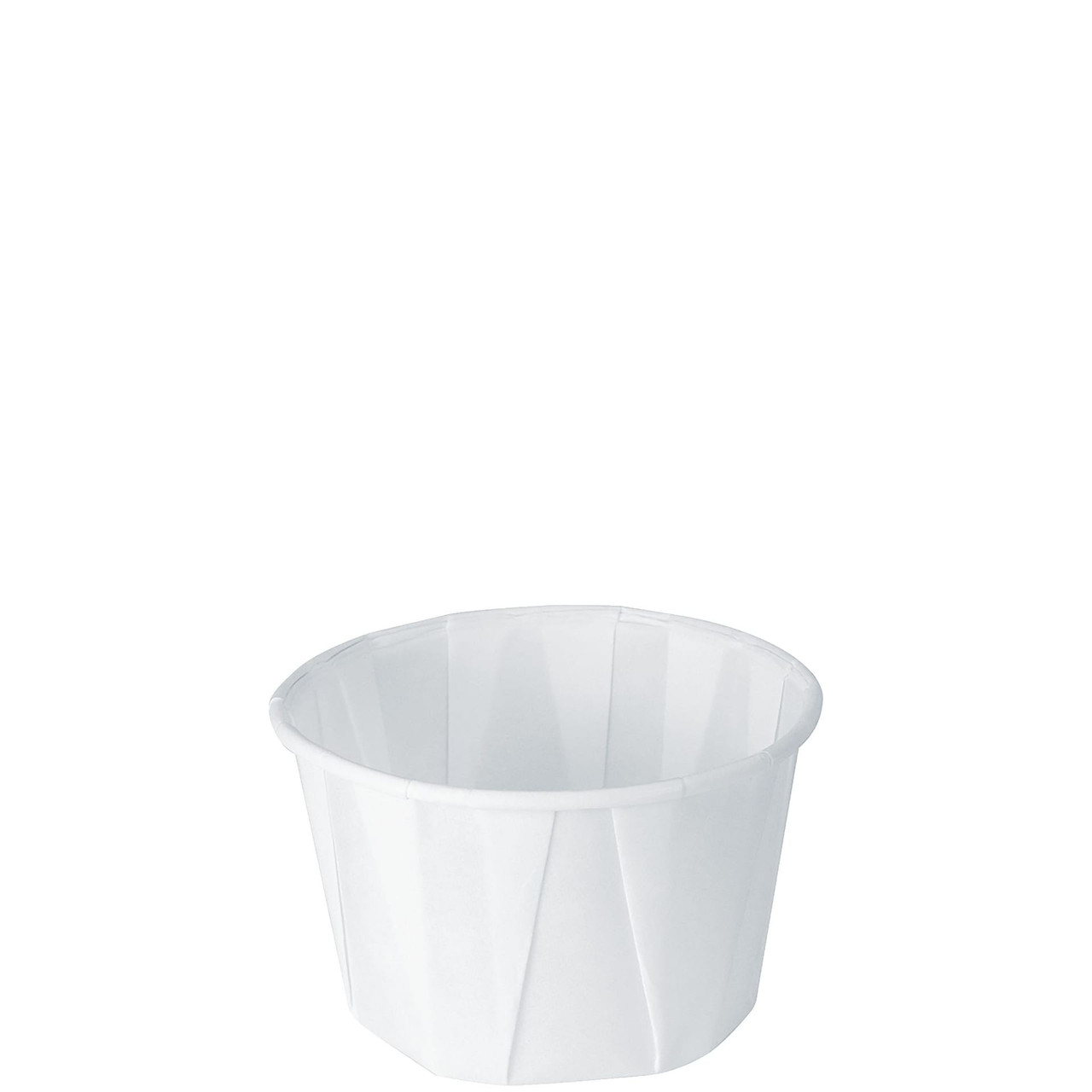 Solo® Souffle & Portion Cup 2 OZ Treated Paper White 250 Count/Bag 20 Bags/Case 5000 Count/Case
