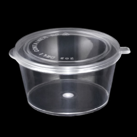 Souffle & Portion Cup Lid Combo 2 OZ PP Clear Round Hinged 2000/Case