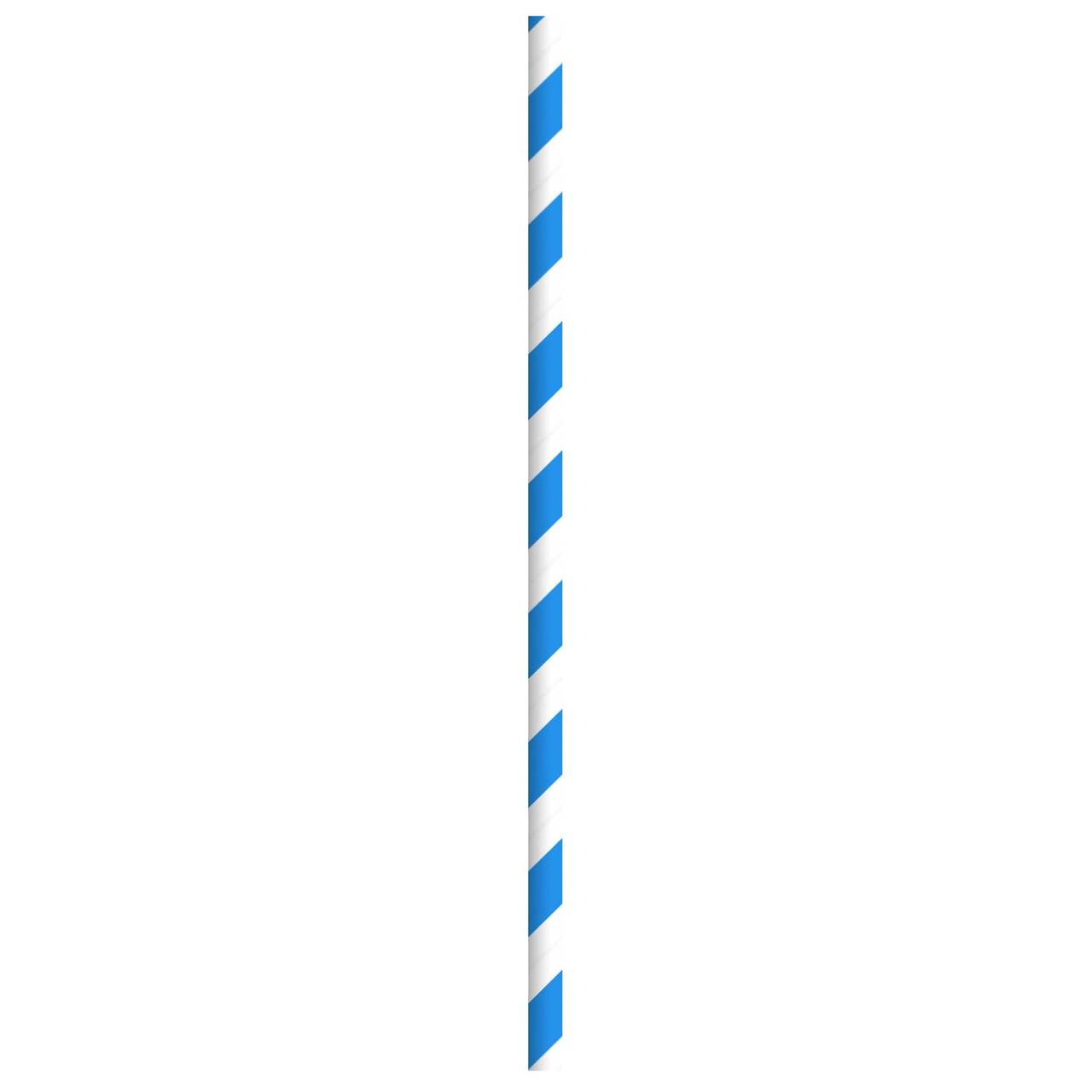 Straw 0.2X7.75 IN Paper Beeswax Blue White Unwrapped 500 Count/Pack 6 Packs/Case 3000 Count/Case