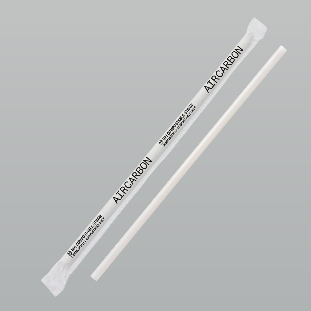 Jumbo Straw 7.75 IN Air Carbon Natural Wrapped 400 Count/Pack 6 Packs/Case 2400 Count/Case