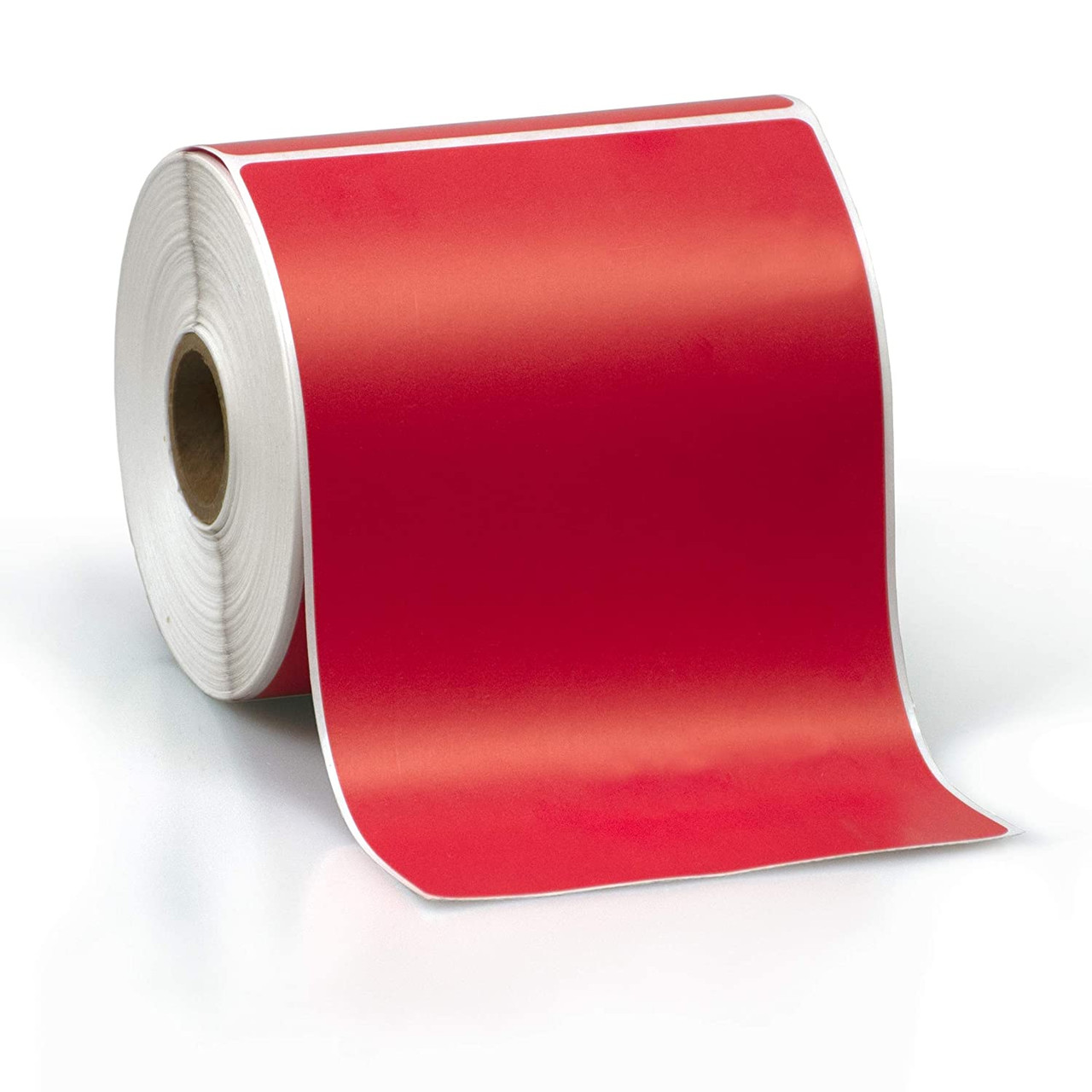 Direct Thermal Label 4X3 IN Red Coated Paper Perforated Roll 1900 Count/Roll 4 Rolls/Case