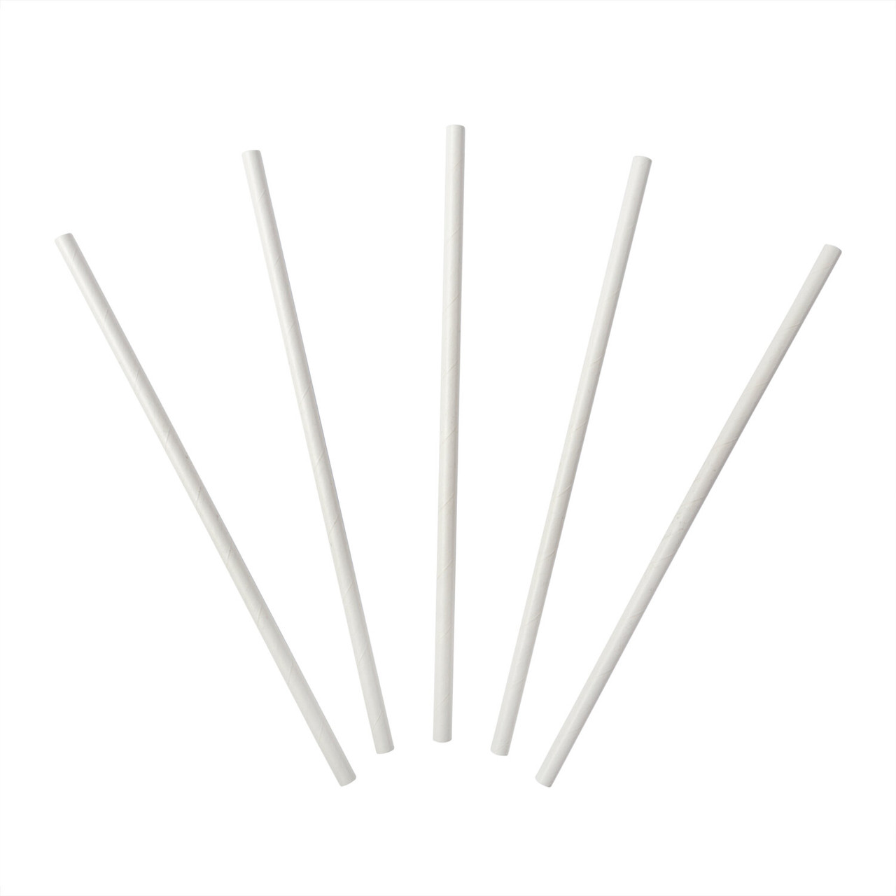 PrimeWare® Jumbo Straw 7.75 IN Paper White Unwrapped 500 Count/Pack 8 Packs/Case 4000 Count/Case
