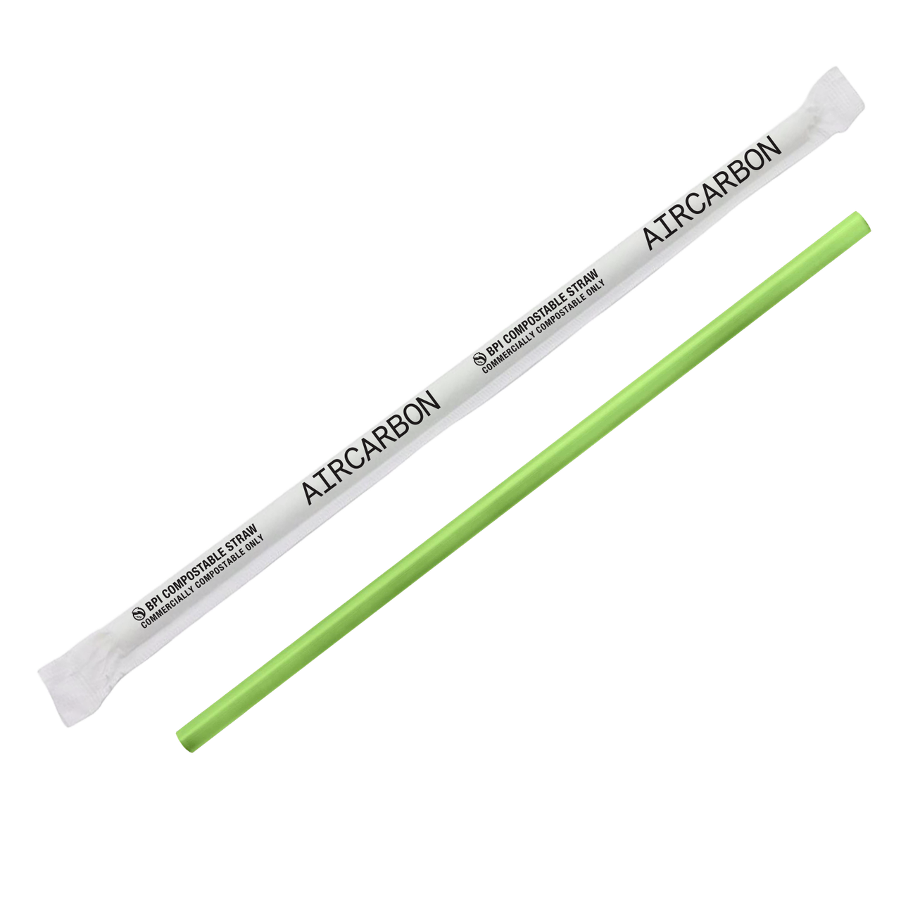 Giant Straw 8.25 IN Air Carbon Green Wrapped 2400/Case