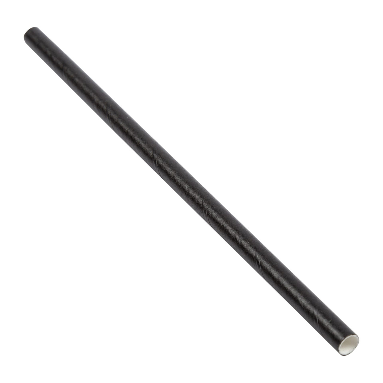 PrimeWare® Jumbo Straw 5.75 IN Paper Black Unwrapped 500 Count/Pack 8 Packs/Case 4000 Count/Case
