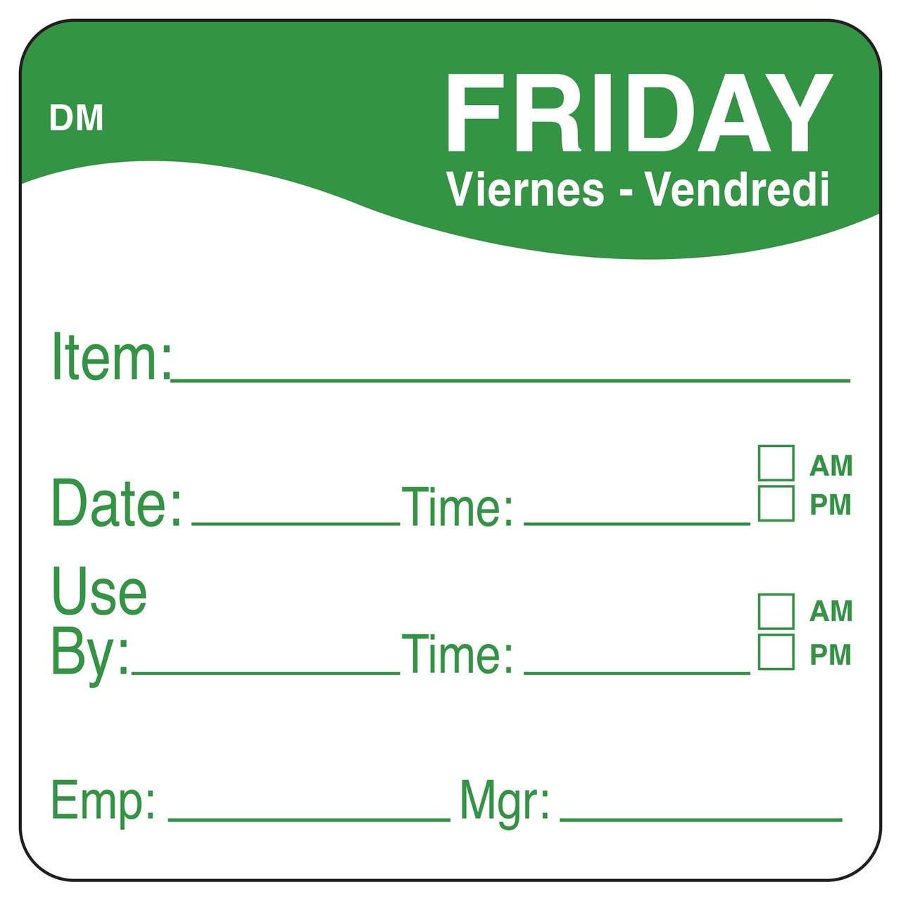DissolveMark® Friday Label 2X2 IN 250/Roll